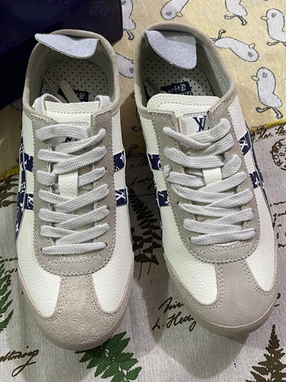 Onitsuka Tiger × Louis Vuitton Custom White Flats
